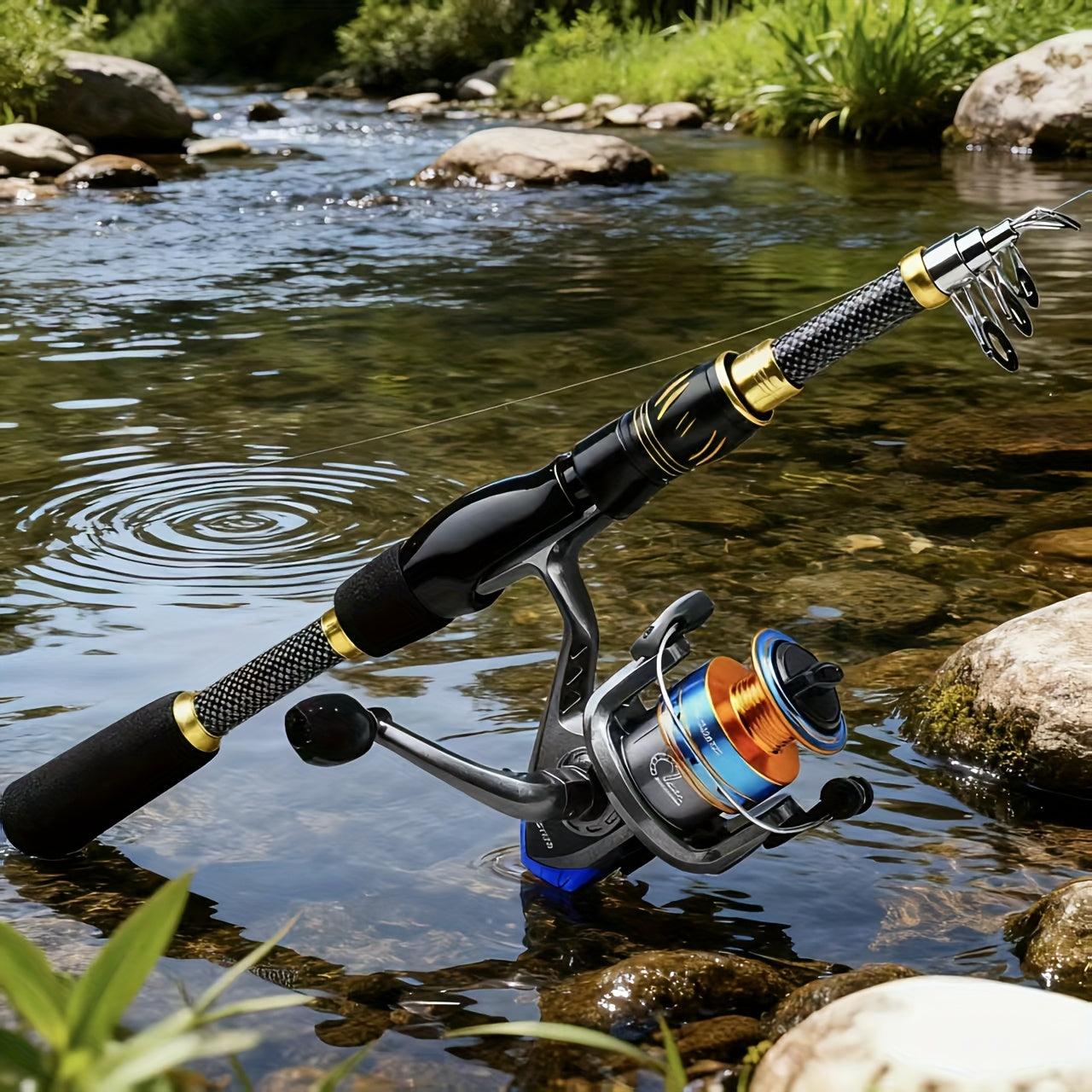 Ultralight Carbon Fiber Saltwater Fishing Rod & Spinning Reel Combo - Long Cast Offshore Trolling Kit with Pre-Spooled Line, Waterproof & Quick-Change Drag System, Lightweight Durable Design for Marlin, Tuna, Mackerel, Shark
