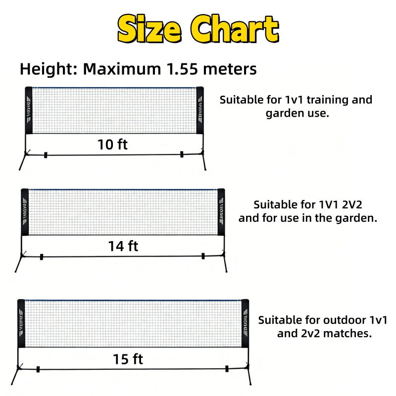 Outdoor Portable Tennis Net, Badminton, Water, Universal, up to 61.02inch, Lightweight and Easy to Assemble, Training and Entertainment Model