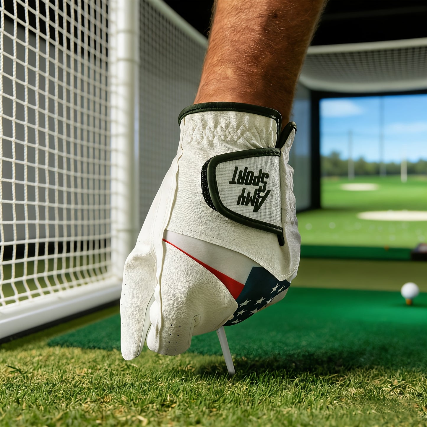 GKANDI Breathable Men's Golf Gloves Value 3 Pack for Left Hand, Stylish USA Flag Pattern with All Weather Grip for Reliable Swing Control, Fits A Range Of Sizes From S to XL