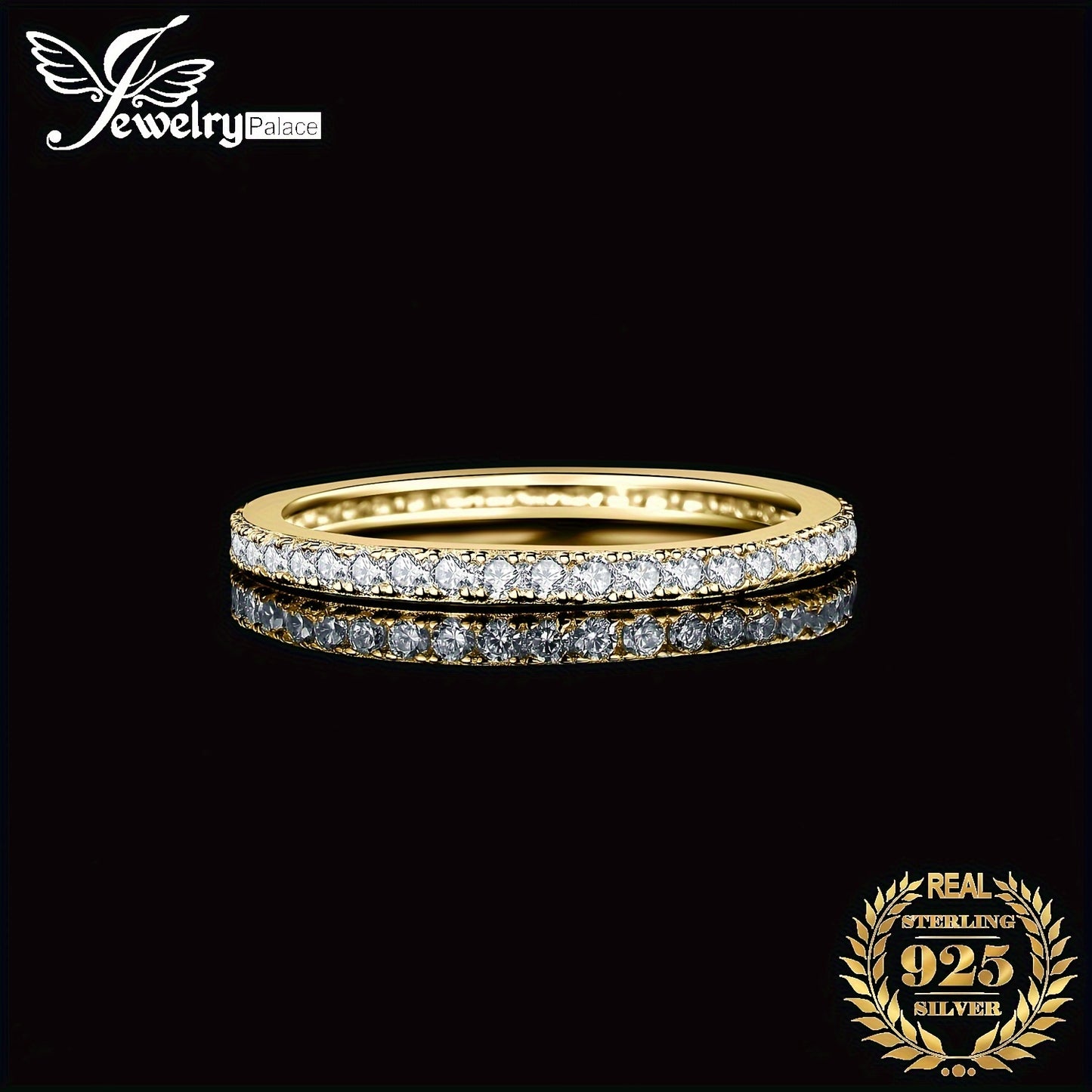 Elegant 925 Sterling Silver Ring with Round Cut Cubic Zirconia - Classic Eternity Engagement & Wedding Promise Stackable Ring for Women, Perfect for Daily Wear and Special Occasions