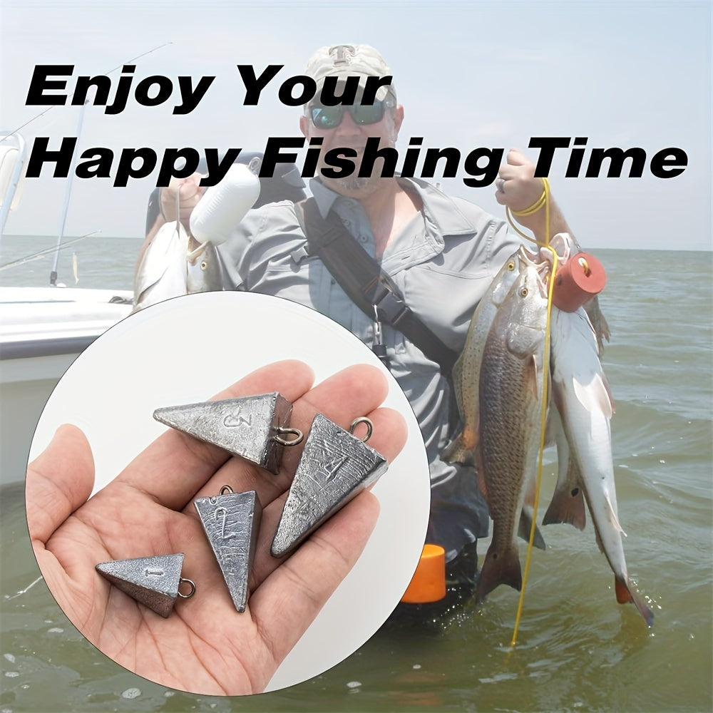 6/10pcs Pyramid Sinkers Fishing Weights Fishing Sinkers, Saltwater Freshwater Lead Fishing Weight Sinker for Ocean Surf Fishing Gear Catfish Tackle 1oz 2oz 3oz 4oz 5oz 6oz 8oz