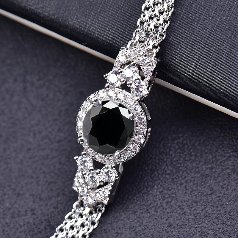 S925 925 Silvery Moissanite Bracelet - Elegant 2 Carat Minimalist Moissanite Tennis Bracelet - High-Quality Fashion Bracelet for Men and Women - Perfect for Engagement, Wedding, or Proposal - Birthday Gift for Friends, Loved