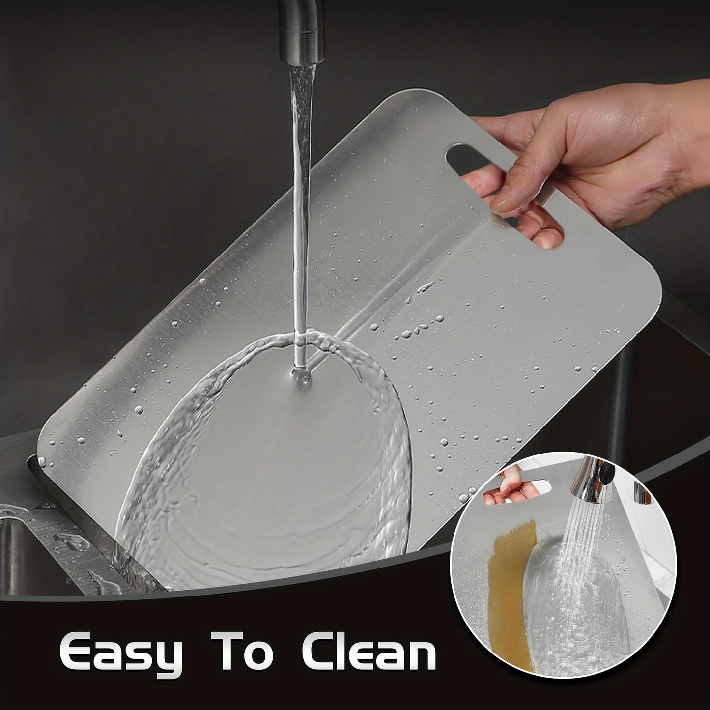 4pcs Stainless Steel Cutting Boards - Food Grade Durable Kitchen Cutting Boards - Non-slip Design For Meat Fruits Vegetables - Dishwasher Safe And Knife-Friendly Surface - Suitable For Home Chefs And Restaurants