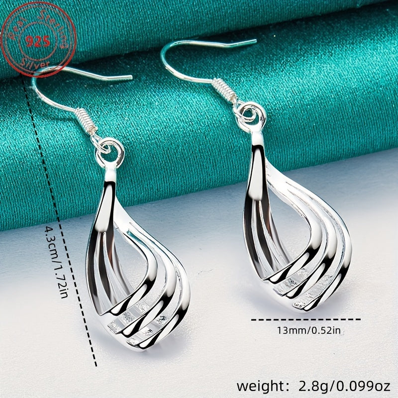 A Pair Of S925 Sterling Silver Minimalist Geometric Triple Circle Earrings - Low Allergy - Fashionable And Simple Style Jewelry - Trendy Gift For Women