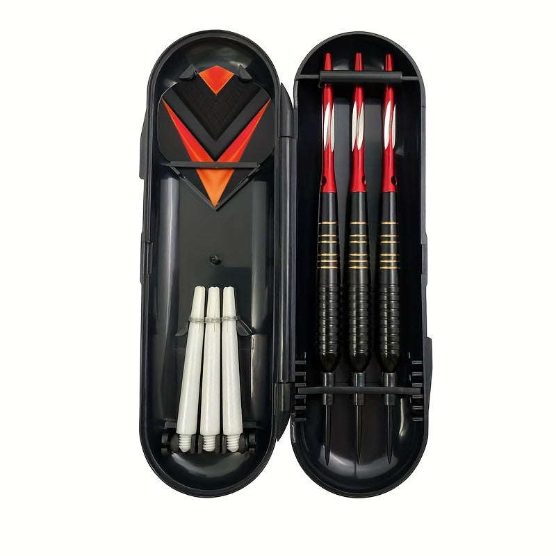 3pcs/set Professional Darts Free Carry Box 23g Total Length 16. 1.97inch Black Golden Color Steel Tip Darts With Aluminum Shaft Brass Dart Set With Steel Tip