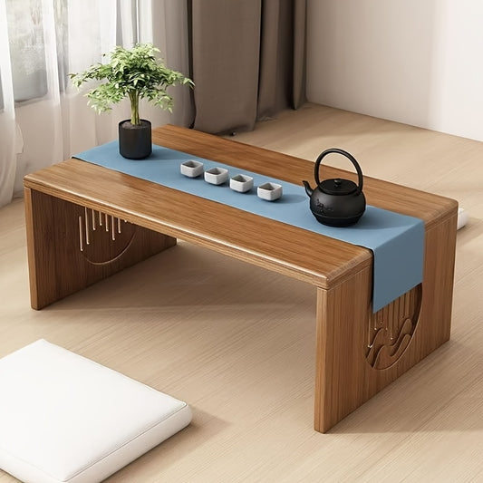 A Versatile And Portable Folding Coffee Table Made of Bamboo, Designed for Easy Use Without Assembly, Perfect for Low Settings in Both Living Rooms And Bedrooms