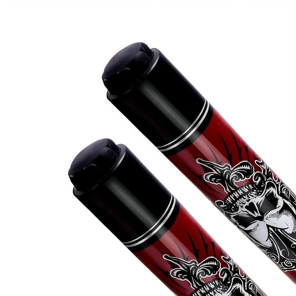 Professional Pool Cue Stick - Heavyweight Maple Billiard Cue with Red & Black Gothic design, Non-Slip Grip, for Pool, Snooker, Training - Ideal Gift for Billiards Players (Birthday, Christmas) - Durable Maple Wood Constructio