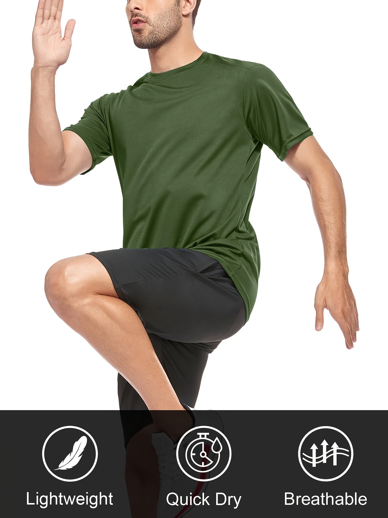 6 Pack Men'S Quick Dry Workout Gym T Shirts, Short Sleeve Active Running Athletic Tee Tops