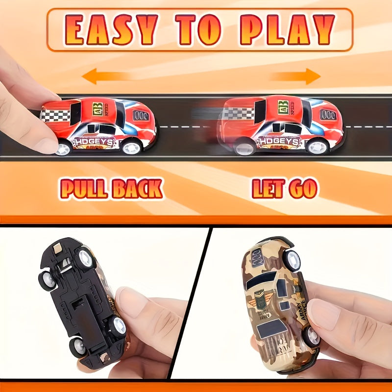 24pcs / 48pcs Pull-Back Racing Car Model Set | Various Iron Alloy Simulation Racing Include Map, Parking Lot, And Four-Story Garage | Gift Box Collector'S Edition with Rich Interactive Experience | Ideal for Christmas, Birthd