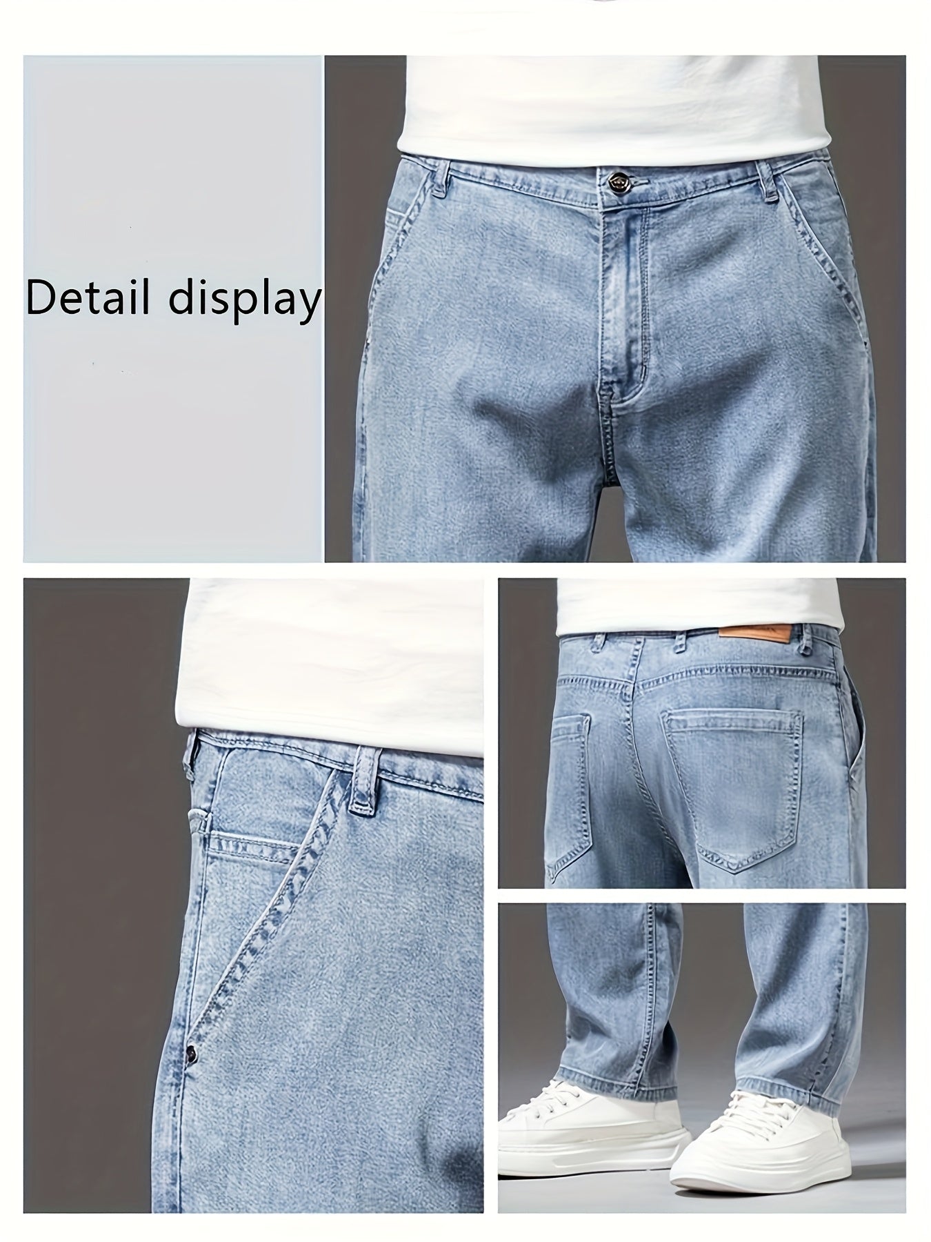 Men's Summer High-quality Lyocell Jeans, Breathable, Soft And Draping, Slightly Stretchy, Loose Straight Fit.