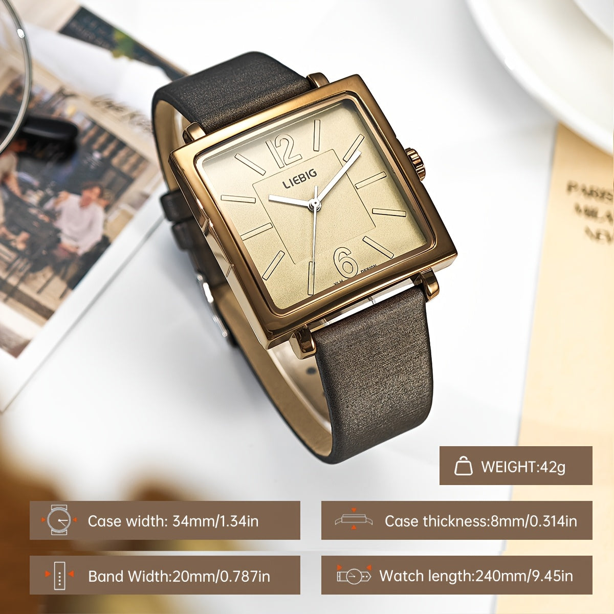 Fashion 'S Watches Waterproof - LIEBIG Slim Business Quartz Watch for Work Party Daily Outfits, Elegant Dress Wristwatch.Suitable for Men And Women.