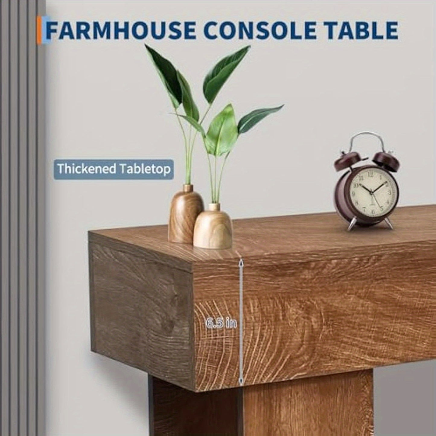 A 63-Inch Long Console Table Designed for Entryways, Perfect for Home Decor. This Solid Wood Rectangular Sofa Table Fits Behind The Couch And Serves As a Farmhouse-Style Entryway Table Suitable for Entrances, Hallways, Living