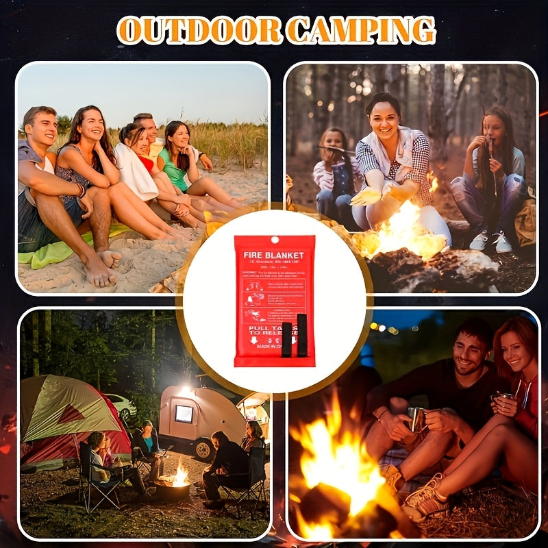 Fiberglass Emergency Fire Blankets Protection For Home, Kitchen, Camping, Heat Resistant, Flame Retardant