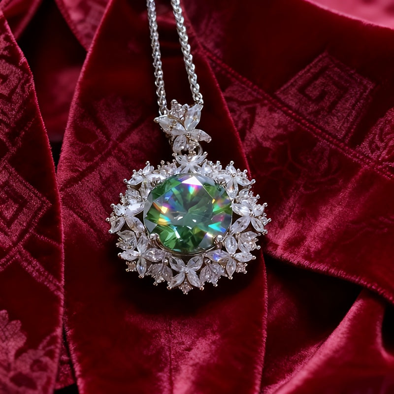 A 925 Silver 11.0mm*1 Round Large Moissanite 5-carat Pendant Necklace, Weighing Approximately 9.3g, Is Elegant And Fashionable. It Is Perfect for Family Banquets, Anniversary Parties, And As A Perfect Gift for Family And Frie