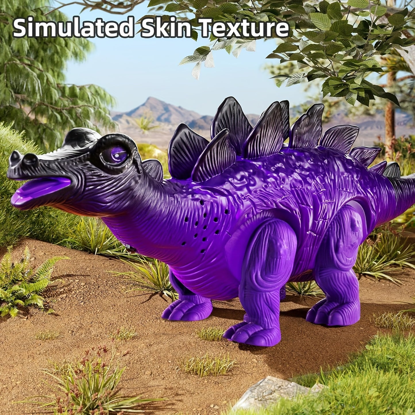 3 Pack Electric Dinosaur Toys with Sound Light & Walking Effects, Toy Gifts for Boys Kids 3 4 5 6 7 Years Old, Interactive Movable Dino Toyset