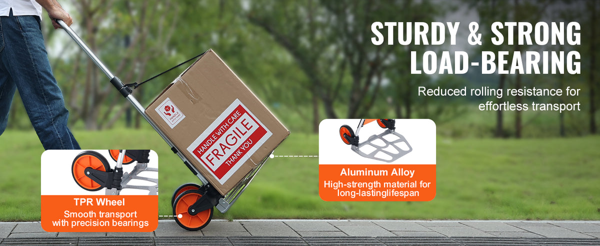 SucceBuy 176/275/309 lbs Folding Hand Truck Portable Cart Dolly with Telescoping Handle and Binding Rope for Moving Warehouse