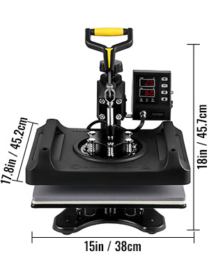 SucceBuy 30*38CM 8 in 1 Combo Upgrade Heat Press Machine 360° Rotation Sublimation Printer Cap Shirt Mug Plate 2D Heat Transfer