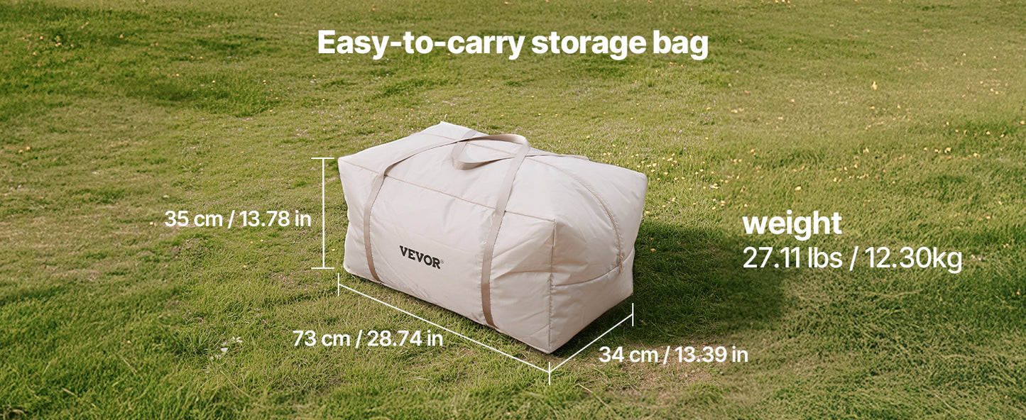 SucceBuy Inflatable Tents for Camping Easy Setup Blow up Tent with Hand Pump 300D Oxford Tent with Stove Jack Storage Bag Includ