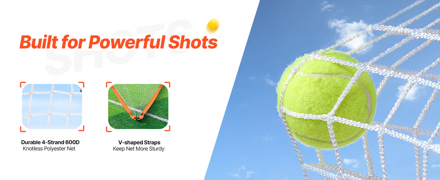 SucceBuy 4/6FT Lacrosse Goal Small Kids Folding Portable Iron Frame Backyard Training Equipment For Youth Training Orange