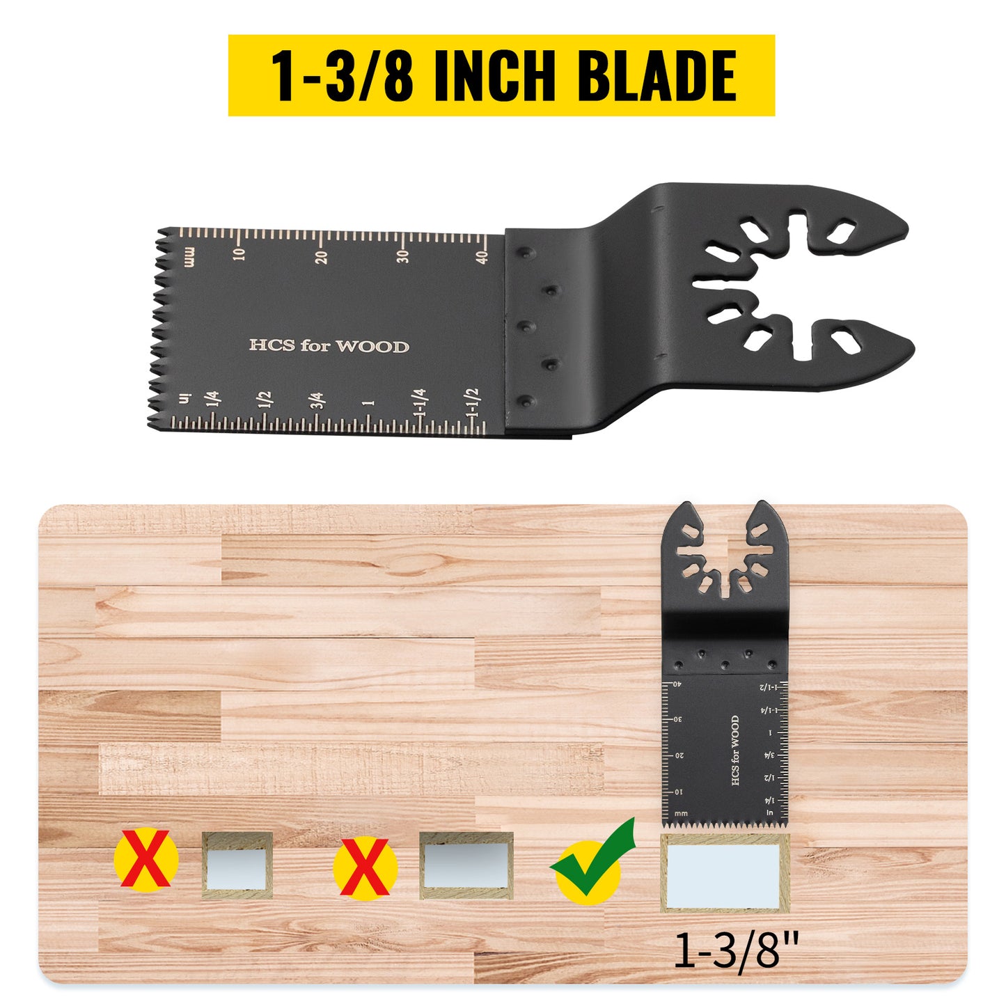 SucceBuy 100PCS Oscillating Saw Blades Quick Release Multitool BladesKit HCS Tool Blades Cut Cutter for Wood Plastic Metal Nails