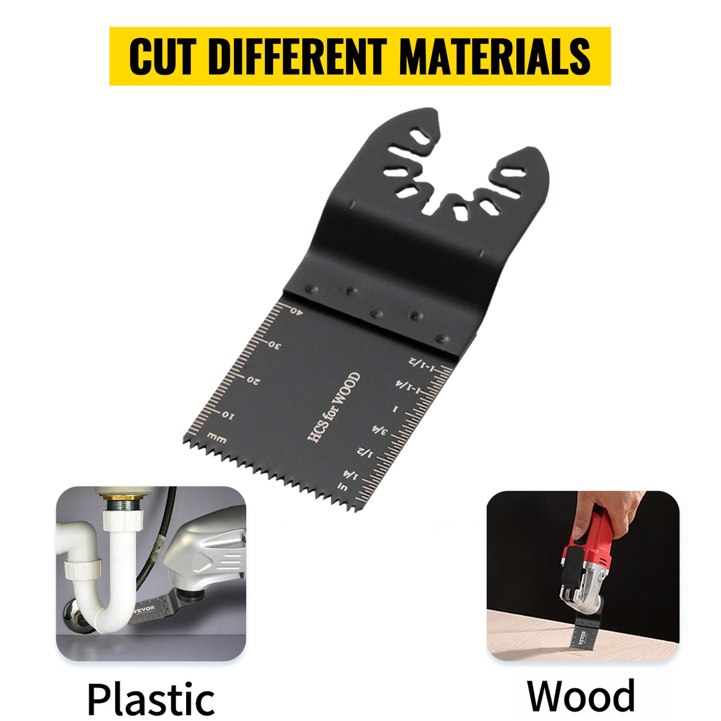 SucceBuy 100PCS Oscillating Saw Blades Quick Release Multitool BladesKit HCS Tool Blades Cut Cutter for Wood Plastic Metal Nails