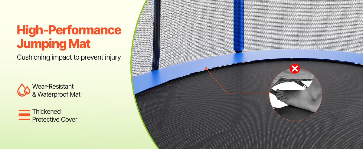 SucceBuy Outdoor Trampoline With Enclosure Net 8 To 16 Ft For Kids And Adults