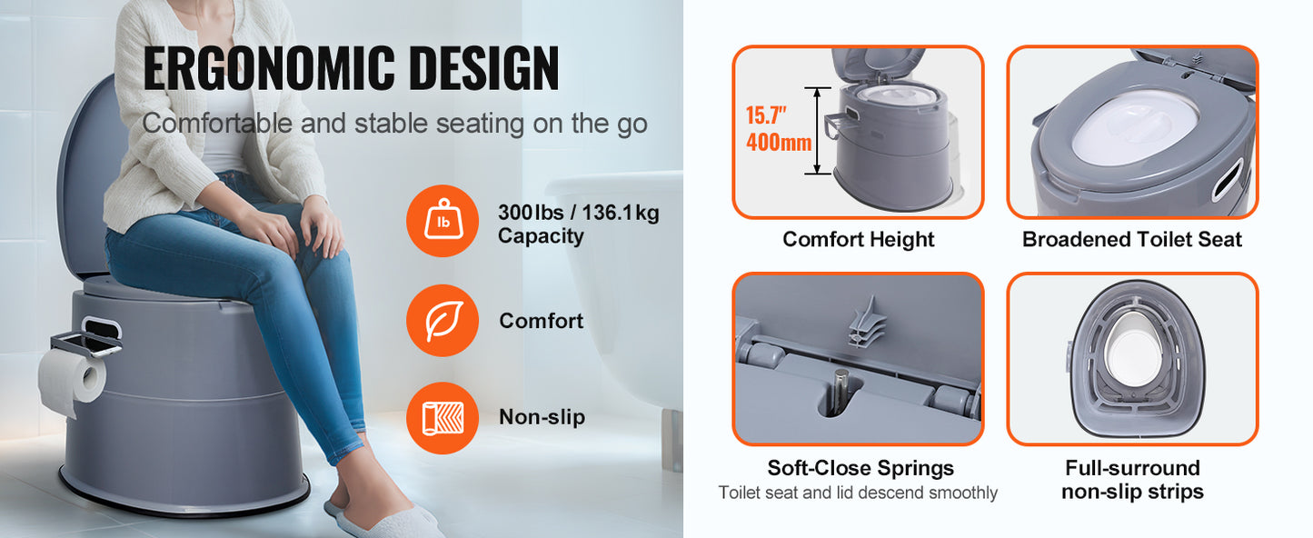 SucceBuy Portable Toilet for Camping Porta Potty with 1.3G Detachable Inner Bucket TravelToilet for OutdoorCamping LongRoad Trip
