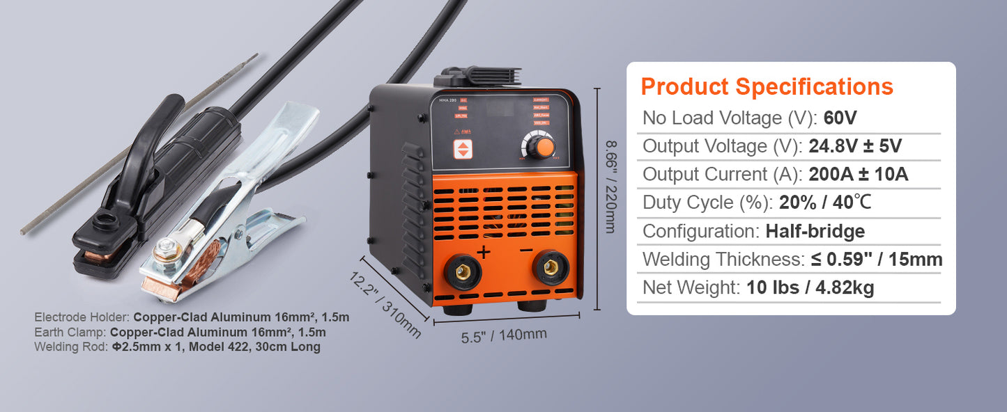 SucceBuyStick Welder 140A/160A/200A ARC/Lift TIG 2-IN-1 Welding Machine with IGBT Inverter Portable MMA Welder Machine Hot Start