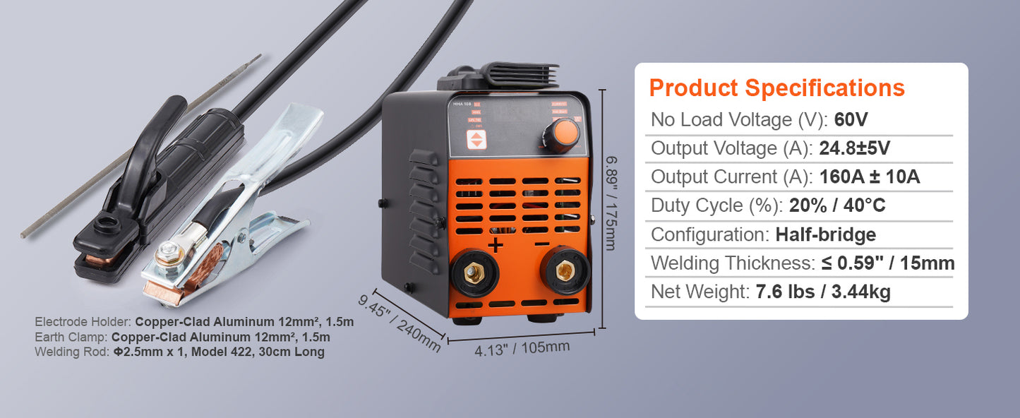 SucceBuyStick Welder 140A/160A/200A ARC/Lift TIG 2-IN-1 Welding Machine with IGBT Inverter Portable MMA Welder Machine Hot Start