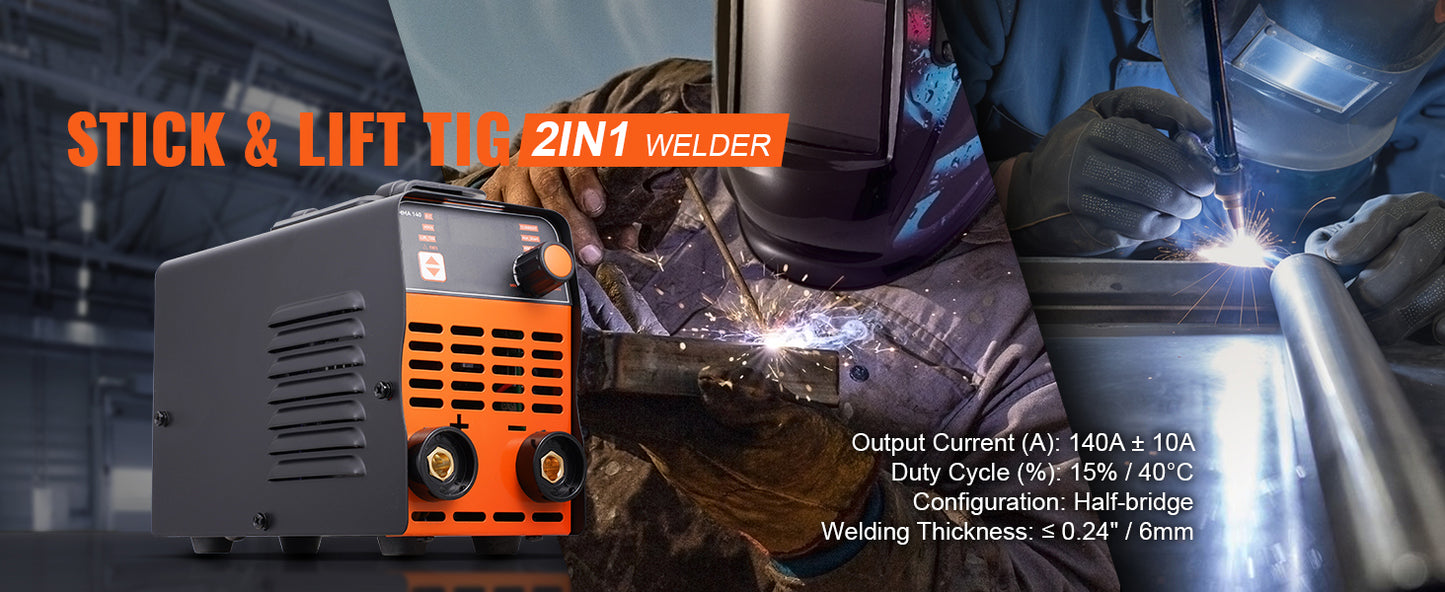 SucceBuyStick Welder 140A/160A/200A ARC/Lift TIG 2-IN-1 Welding Machine with IGBT Inverter Portable MMA Welder Machine Hot Start