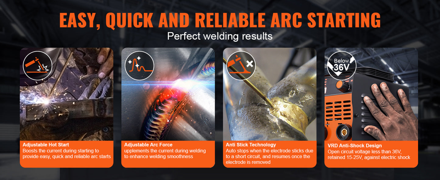 SucceBuyStick Welder 140A/160A/200A ARC/Lift TIG 2-IN-1 Welding Machine with IGBT Inverter Portable MMA Welder Machine Hot Start